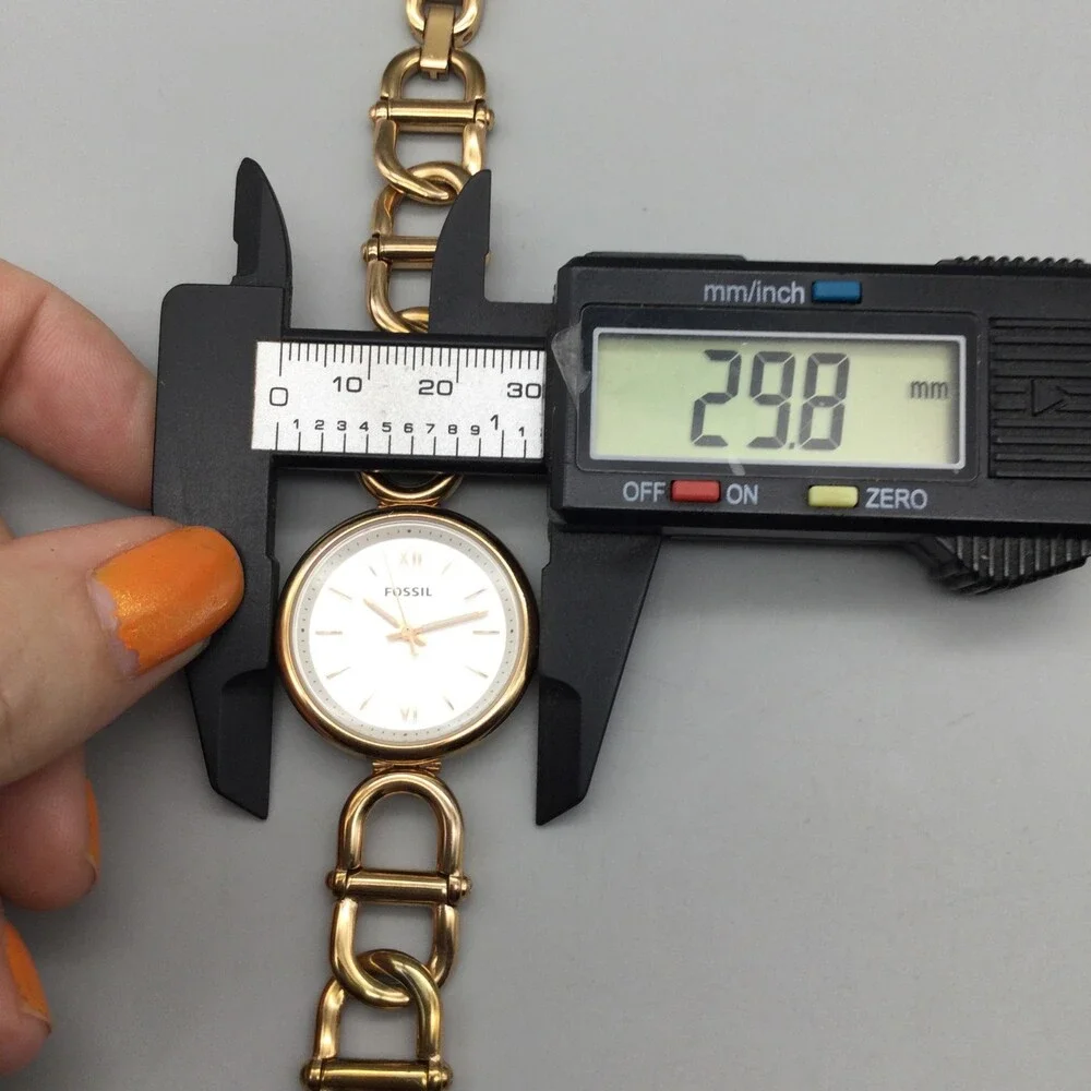 Fossil Virginia Watch Women 30mm ES-5273 Rose Gold Tone New Battery 7" - Picture 9 of 11